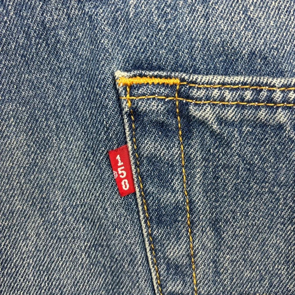 Levi's 501 Jeans Mens 48x30 Blue Distressed 150th Anniversary Button Fly Denim